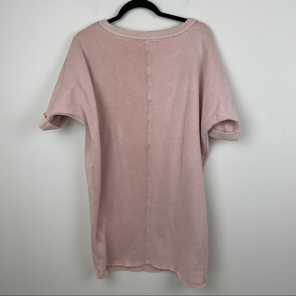 Silence + Noise Pink Dress Sweatshirt Cap Sleeve Crew Neck Woman's Size M NWT - Picture 2 of 8